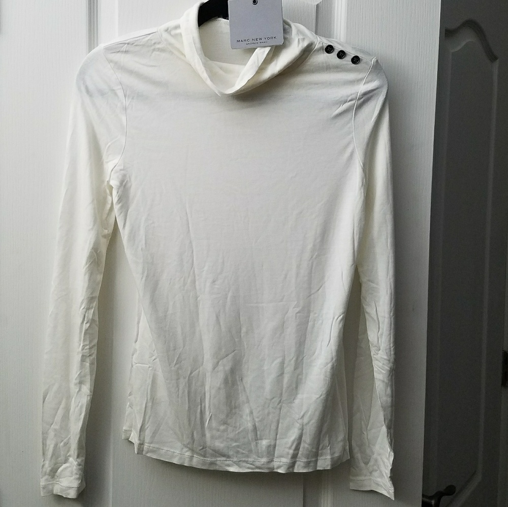 🌟🆕Andrew Marc White Turtleneck Top - Picture 5 of 5